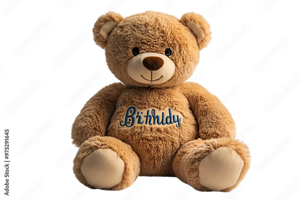 Fototapeta premium a teddy bear with a birthday sign