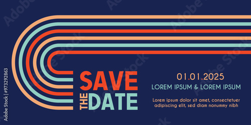 Save the date banner. Can be used for business, marketing and advertising. logo graphic design of event summit made for Technology and upcoming events.