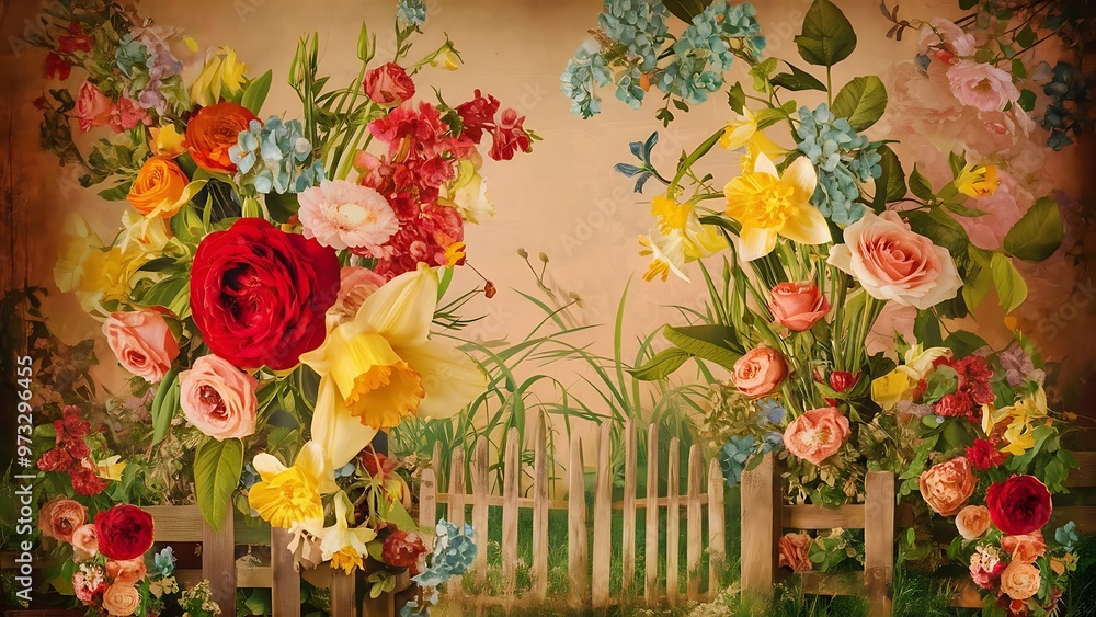 Obraz premium Vintage floral background