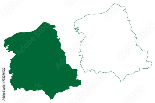 Harda district (Madhya Pradesh State, Narmadapuram division, Republic of India) map vector illustration, scribble sketch Harda map