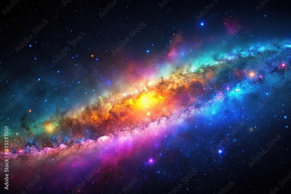 Fototapeta premium Colorful galaxy background with glowing stars and vibrant colors