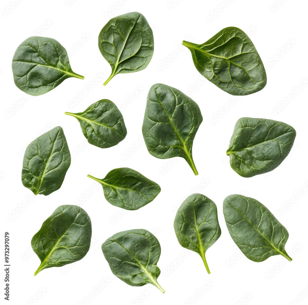 PNG Fresh spinach on a white backdrop PNG Fresh spinach on a white backdrop
