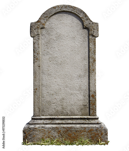 simple, blank tombstone with a transparent background 