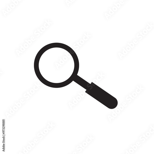 Search icon. Magnifying glass icon, vector magnifier or loupe sign.