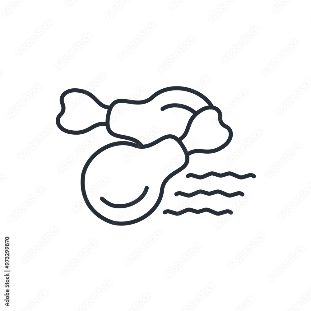 fried chicken icon. vector.Editable stroke.linear style sign for use web design,logo.Symbol illustration. fried chicken icon. vector.Editable stroke.linear style sign for use web design,logo.Symbol illustration.