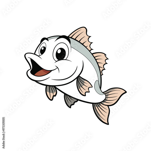 Happy cute coral fish cartoon vector