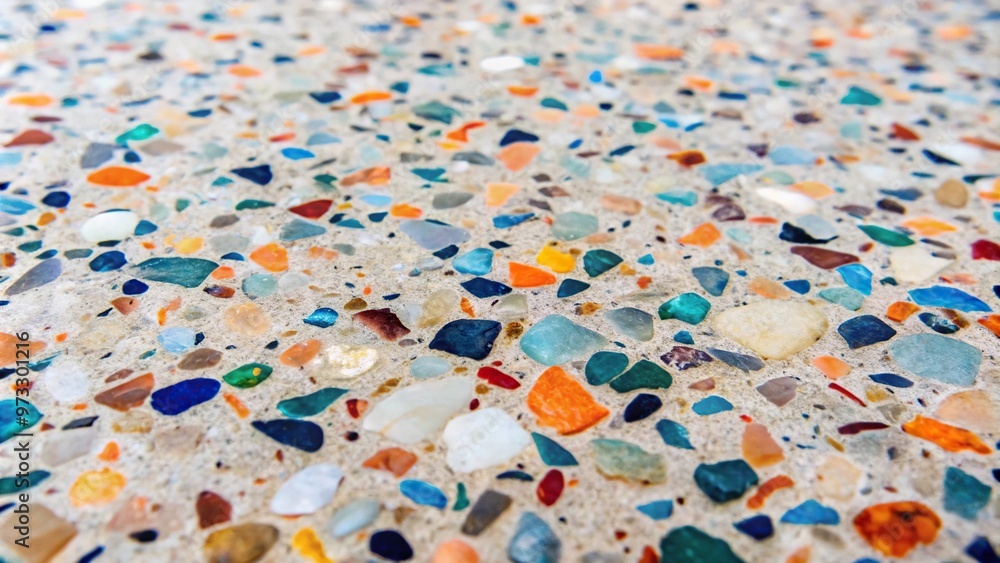 Fototapeta premium Colorful terrazzo floor texture background with depth of field
