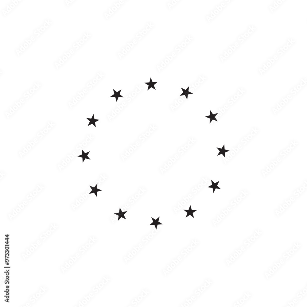 Obraz premium Abstract background with stars in circle. Art design circle as logo or icon.