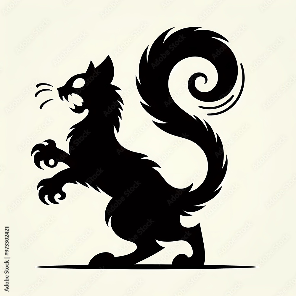 Halloween Scary Black Cat Silhouette Illustration Halloween Scary Black Cat Silhouette Illustration