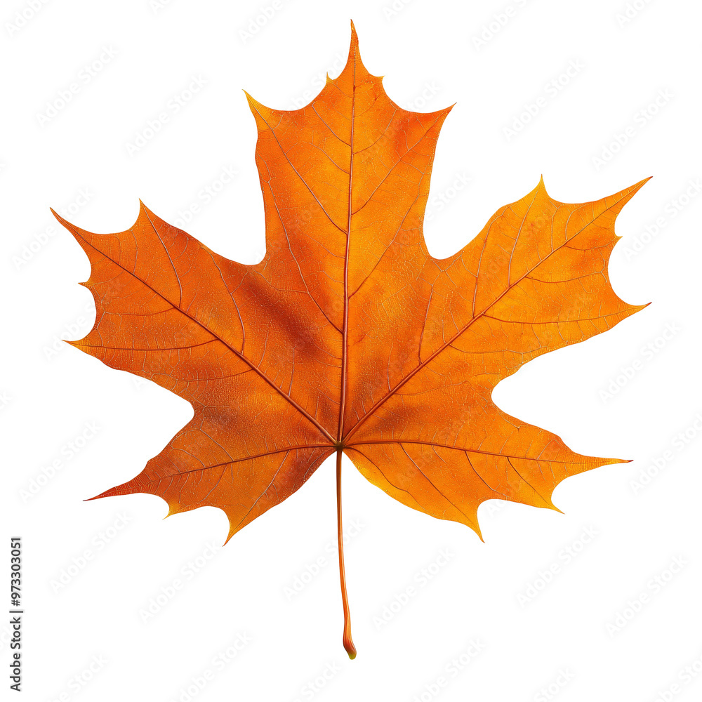 Orange maple leaf on white backdrop isolated transparent Orange maple leaf on white backdrop isolated transparent