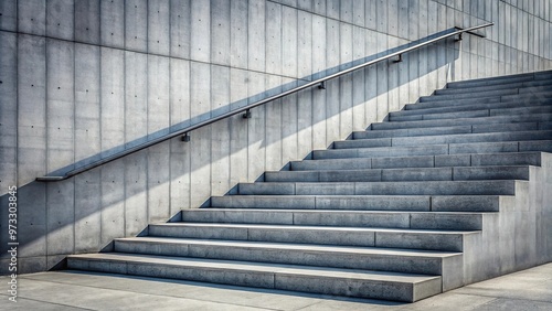 Concrete stairs with architectural detail in a background aerial view