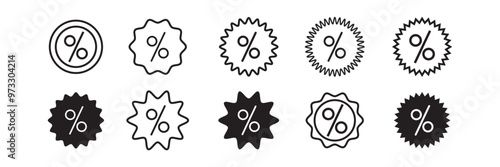 Discount icon, Percentage, finance percent offer tag, Shopping Sale label, , promotion commission icons button, vector, sign, symbol, logo, Discount, percentage icon symbol on white background