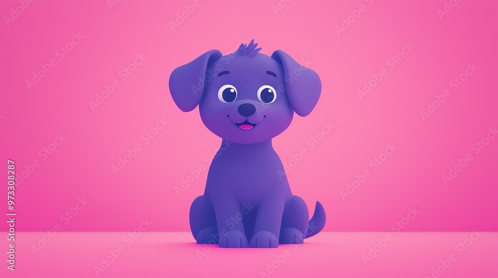 A cute illustration of a purple dog on a pink background, offering a whimsical and playful depiction for pet-themed projects or children's content. A cute illustration of a purple dog on a pink background, offering a whimsical and playful depiction for pet-themed projects or children's content.