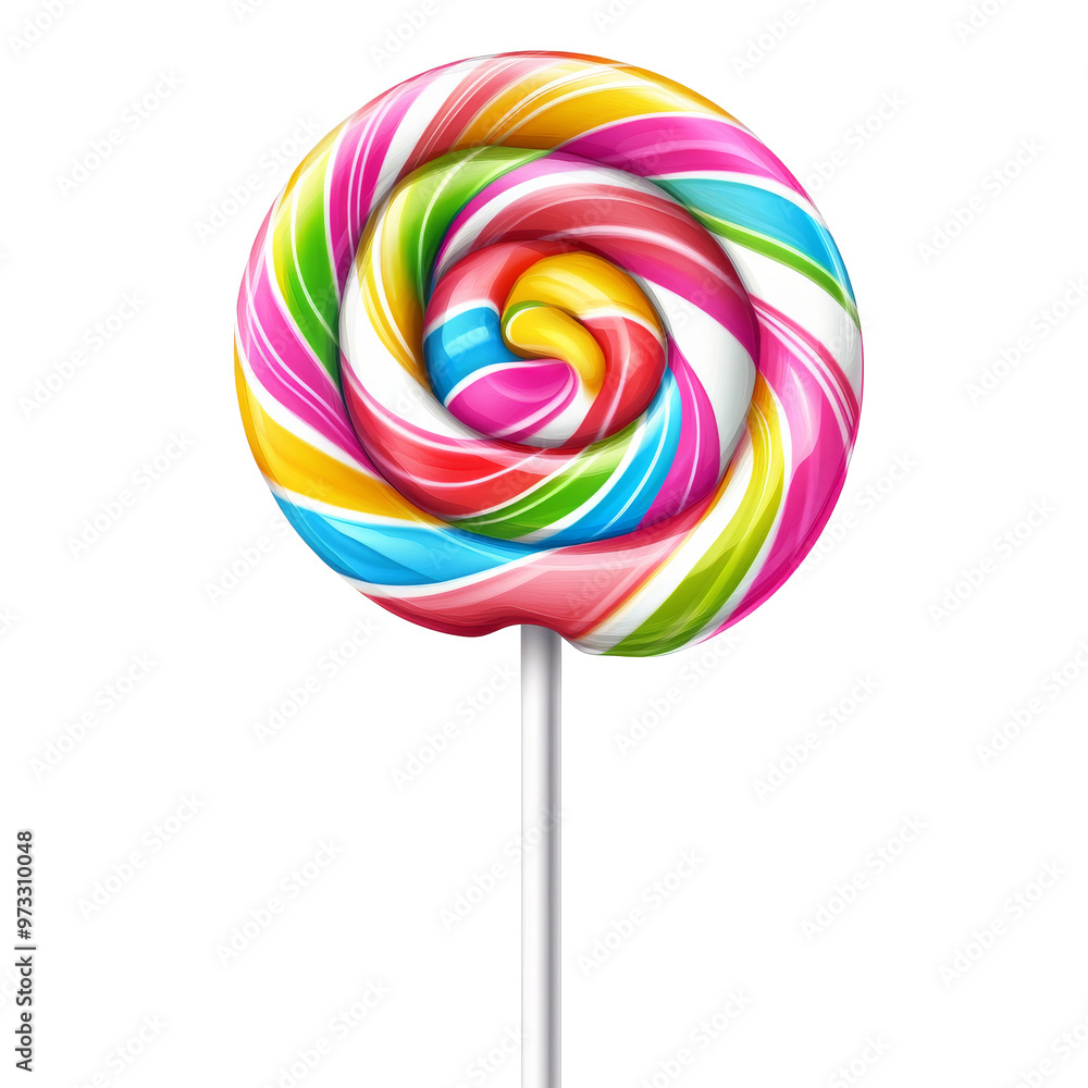 Colorful spiral lollipop on a white background isolated transparent Colorful spiral lollipop on a white background isolated transparent