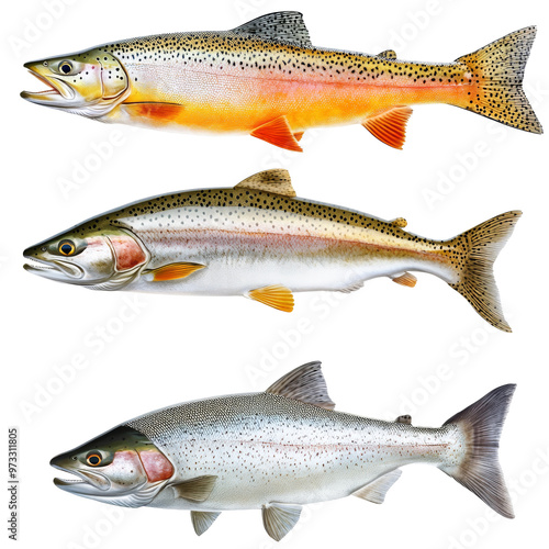 Trout species on a white backdrop isolated transparent photo