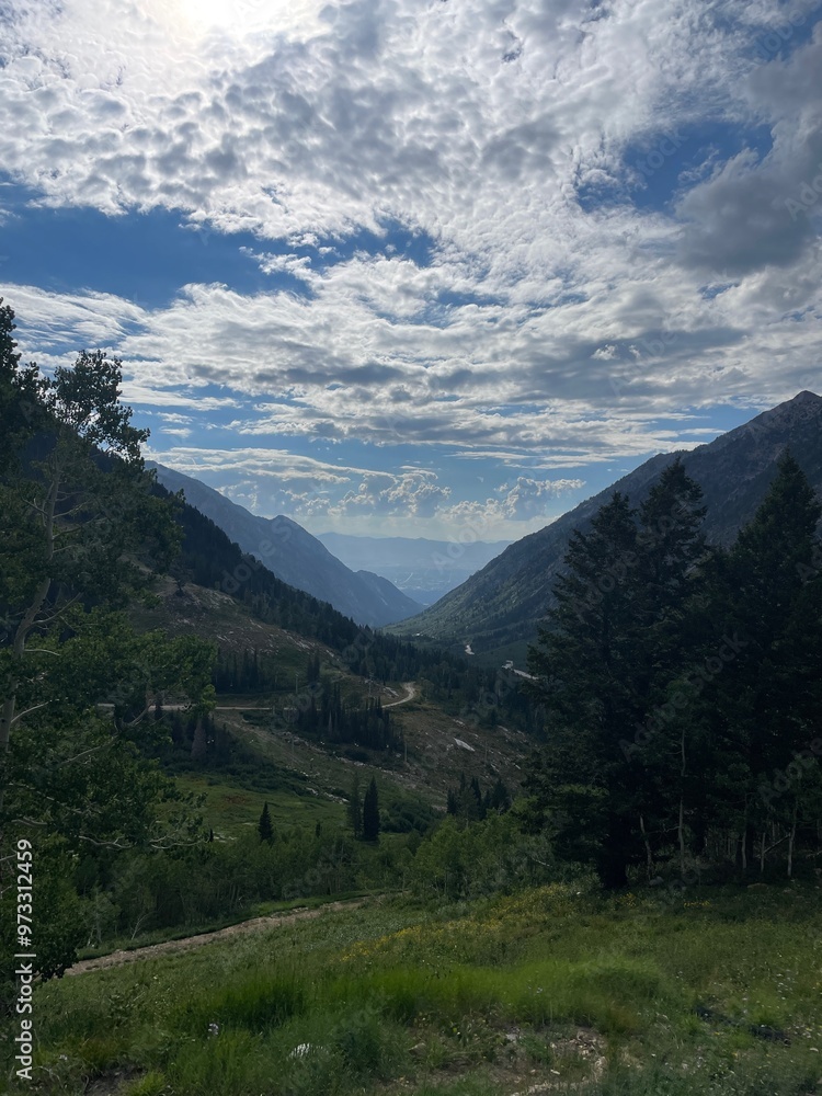 Fototapeta premium Mountain Landscape with Cloudy Sky