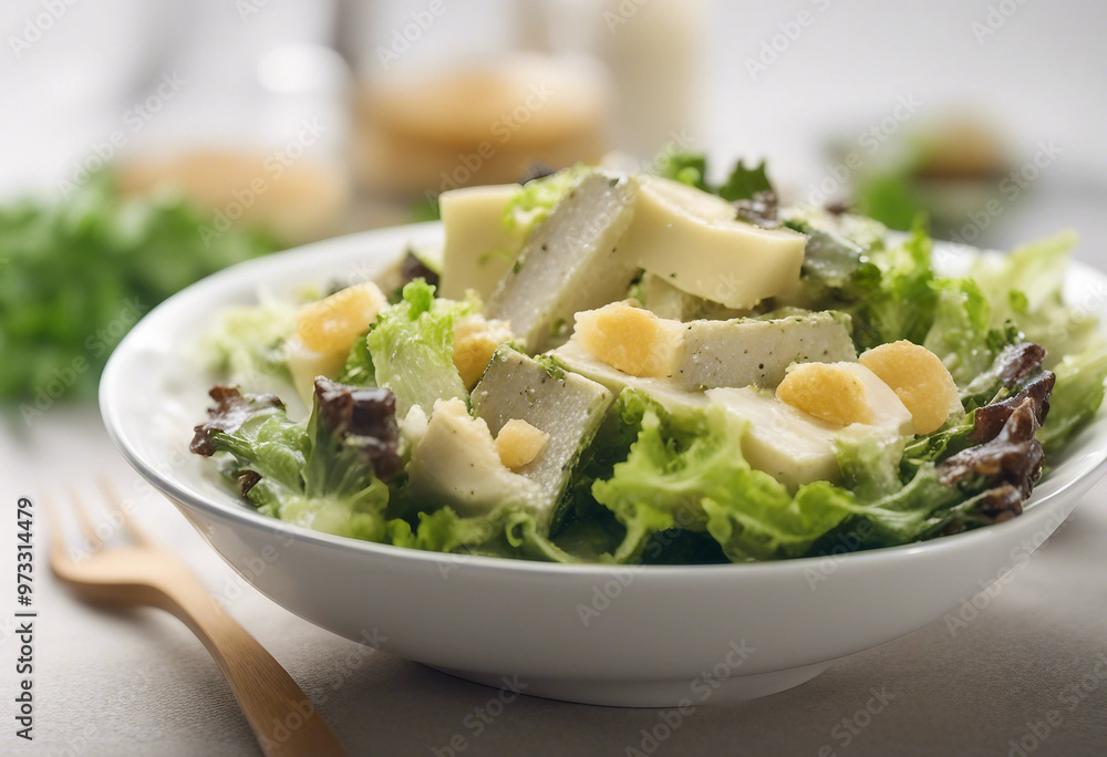 Caesar salad isolated on white background Caesar salad isolated on white background