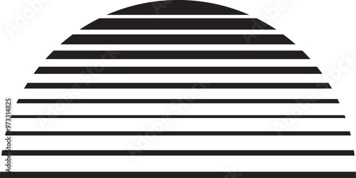 Sunset or Sunrise line art vector