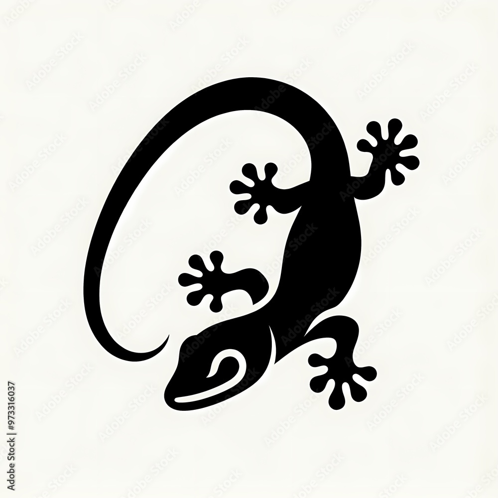 Naklejka premium Gecko Lizard Silhouette Illustration