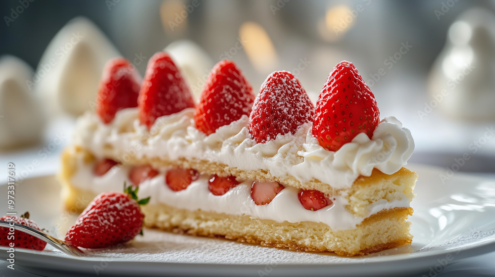 Modern French Patisserie with Blurry Background Modern French Patisserie with Blurry Background