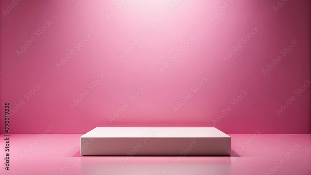 abstract pink background with white platform silhouette abstract pink background with white platform silhouette