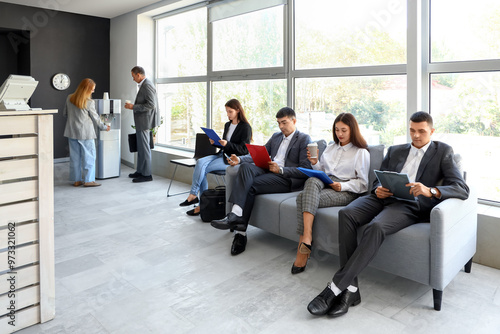 Business people waiting for...