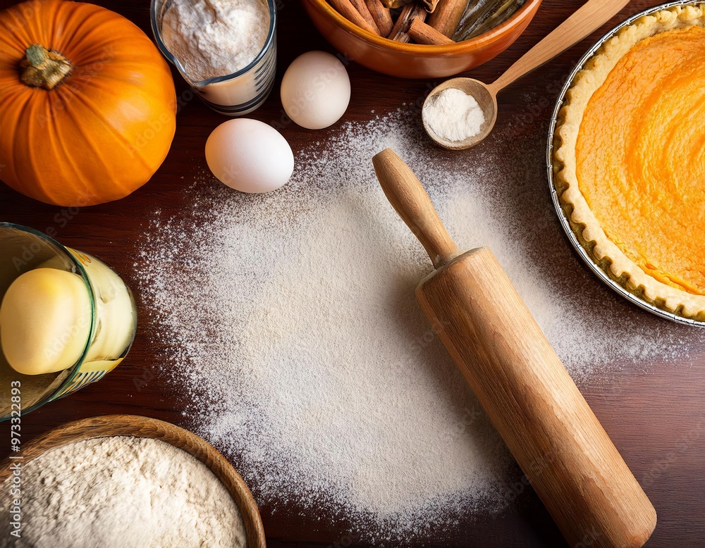 Thanksgiving pumpkin pie baking ingredients and tools, Thanksgiving kitchen cooking Thanksgiving pumpkin pie baking ingredients and tools, Thanksgiving kitchen cooking