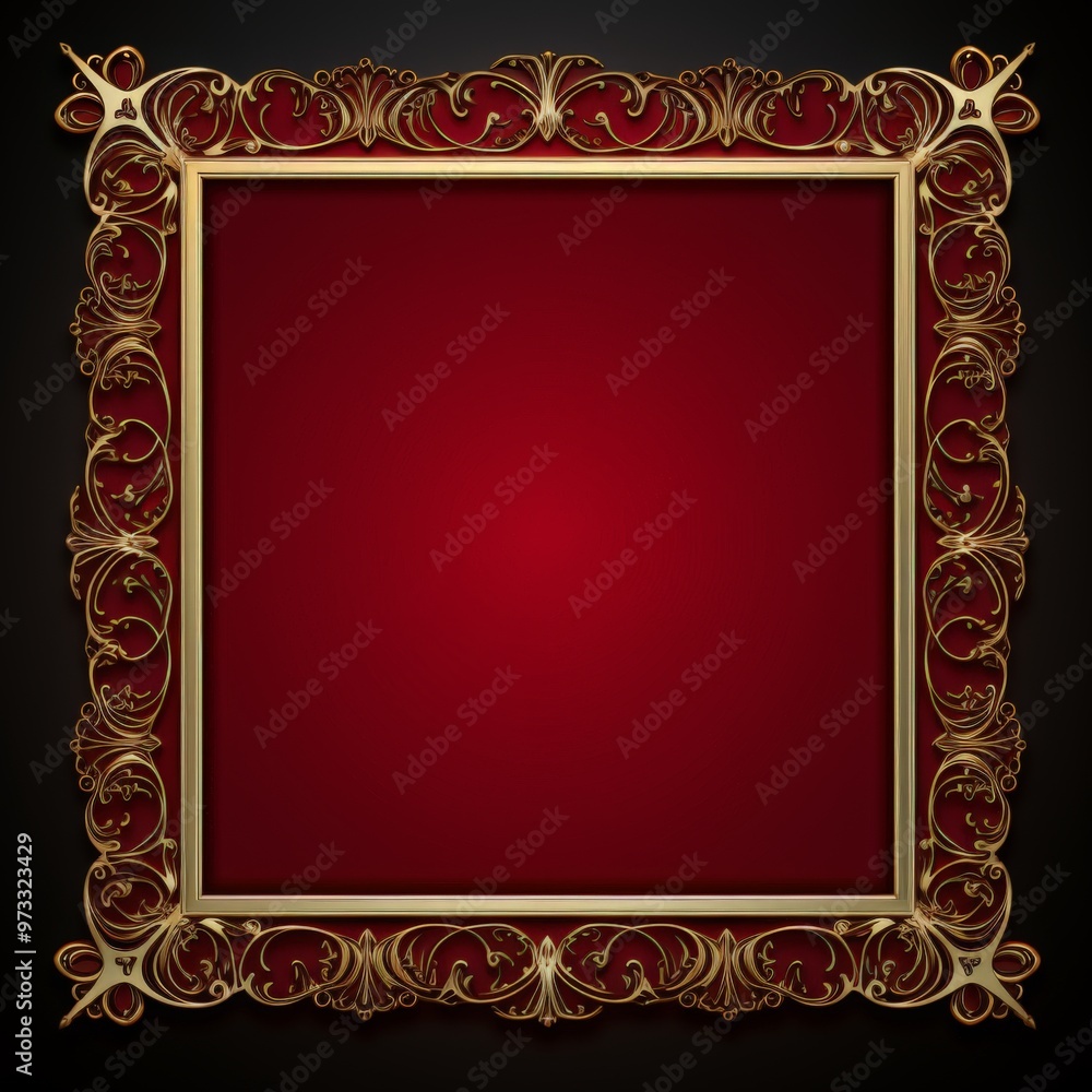 Photo Frame Golden Border Created with Generative AI Technology Photo Frame Golden Border Created with Generative AI Technology