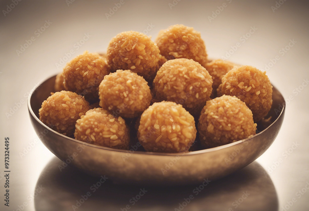 Laddu indian dessert food isolated on a white background Laddu indian dessert food isolated on a white background