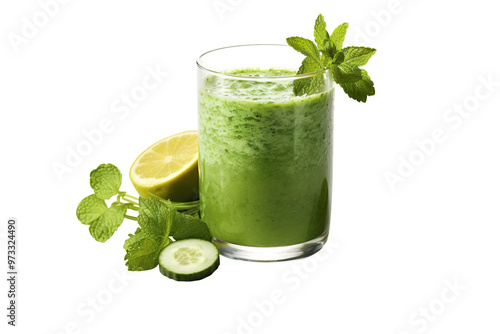 Vegetable smoothie isolated on transparent background