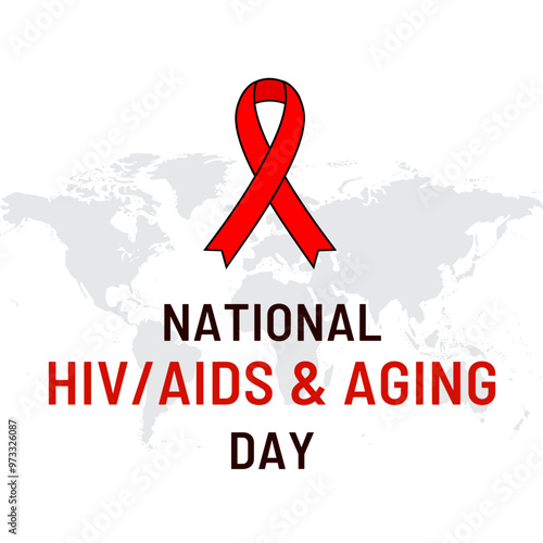 The National HIV-AIDS and Aging Awareness Day vector graphic is suitable for the celebration of the day. Flyer design, flat illustration, and flat design.