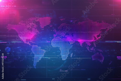 Breaking news broadcast background with a futuristic design and a world map.