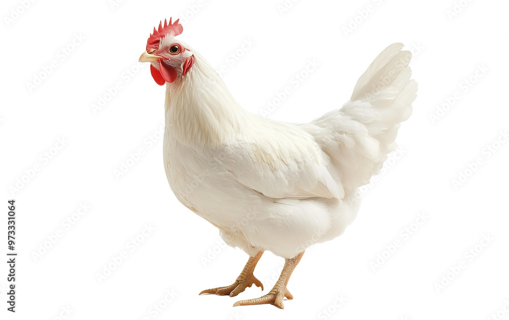 Fototapeta premium White chicken on white background,png