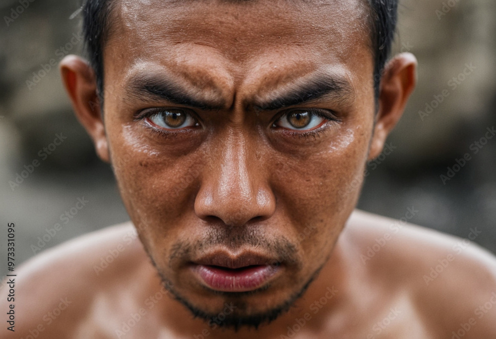 aggressive asian adult man, angry and annoyed, rage and hate facial expression, close up face portrait aggressive asian adult man, angry and annoyed, rage and hate facial expression, close up face portrait