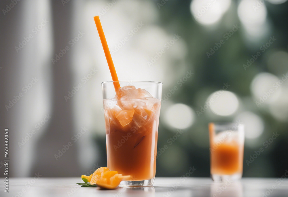Thai iced tea isolated on a white background Thai iced tea isolated on a white background