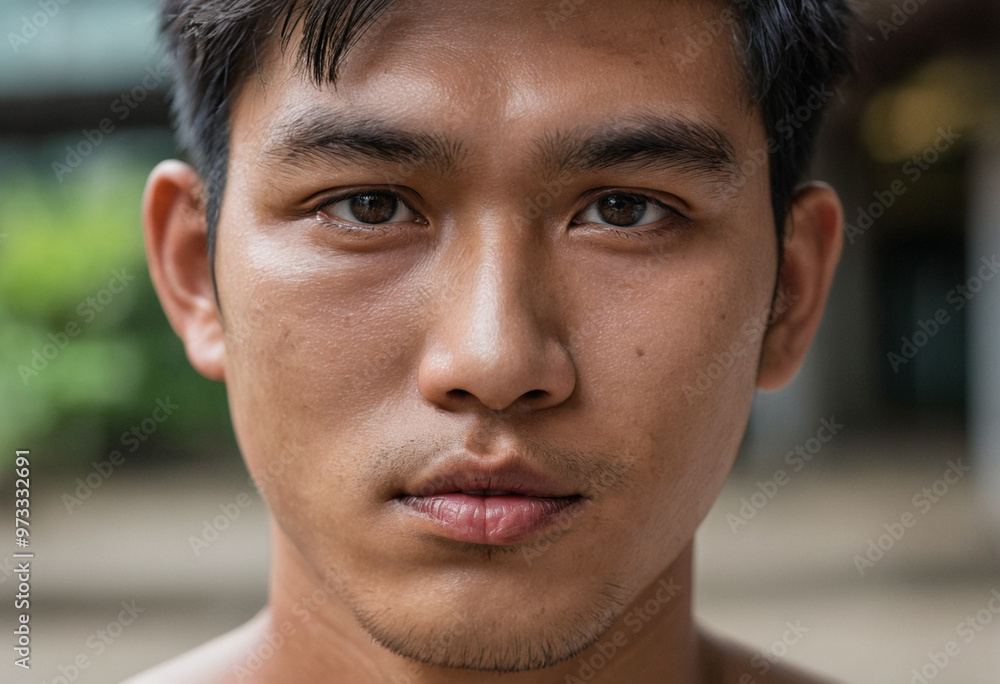 Obraz premium thoughtful young asian adult man or teenager boy, feeling sad, unhappy and dissatisfied, lonely and alone or problems and worries, dissatisfaction and dreary bad mood, depression