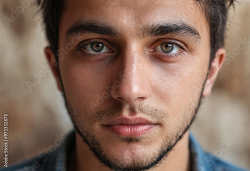 thoughtful young adult man or teenager boy, moping, unhappy and dissatisfied, lonely and alone or problems and worries, dissatisfaction and dreary bad mood, depression