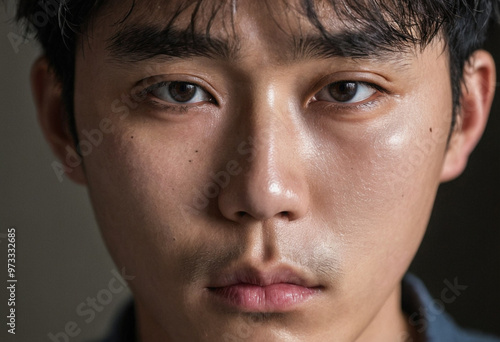 thoughtful young asian adul...