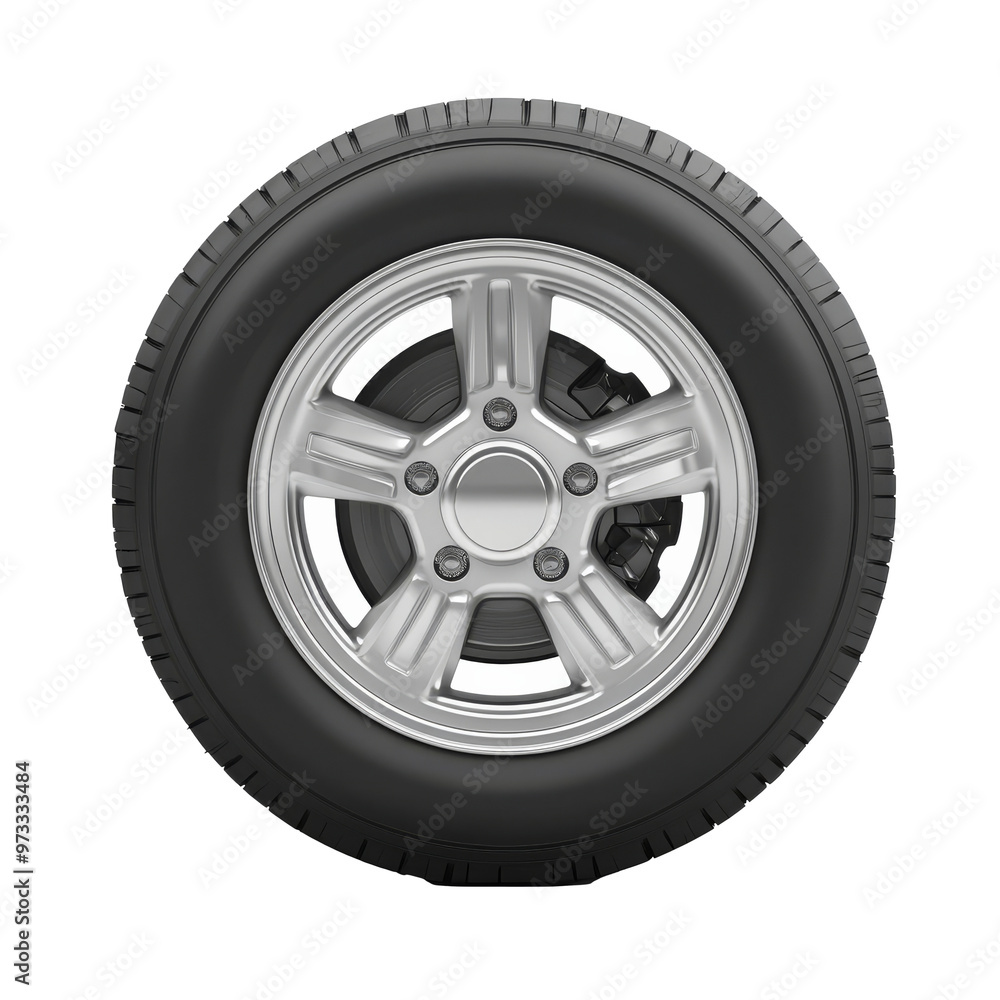 Newly designed car tire with silver alloy rim isolated transparent Newly designed car tire with silver alloy rim isolated transparent
