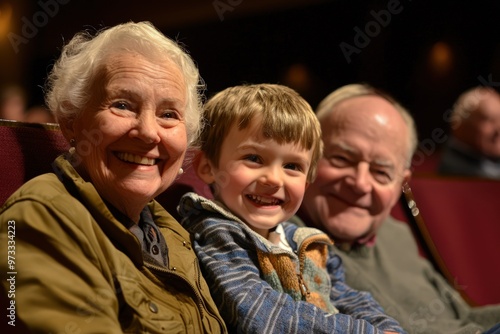 Grandparents and grandchildren share the joy of live theater, creating lasting memories together.