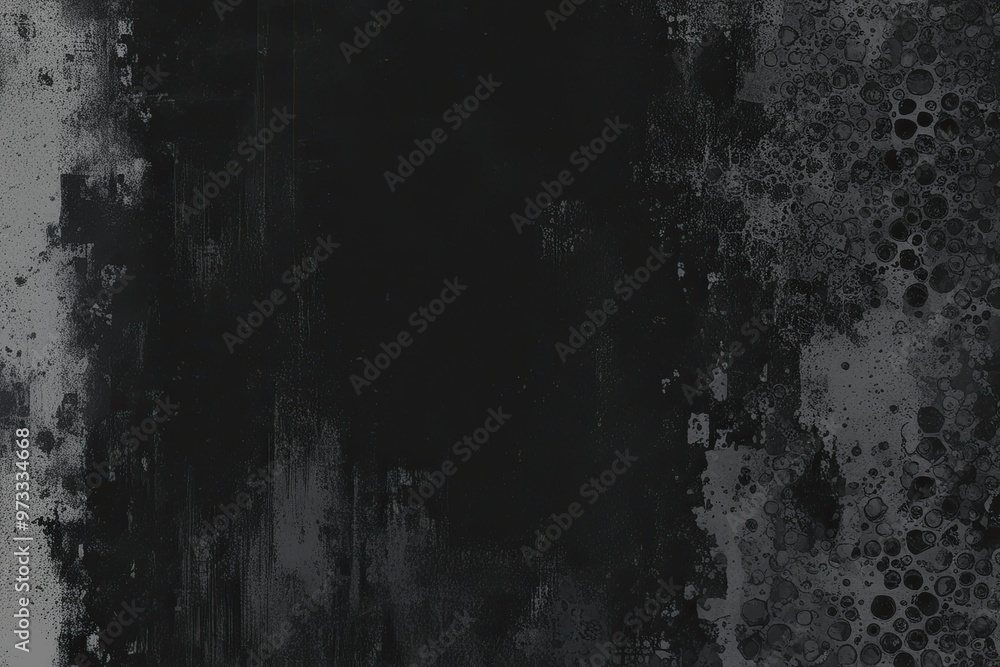 Obraz premium Weathered Black Grunge Texture Background - Dark Aged Pattern Overlay Design