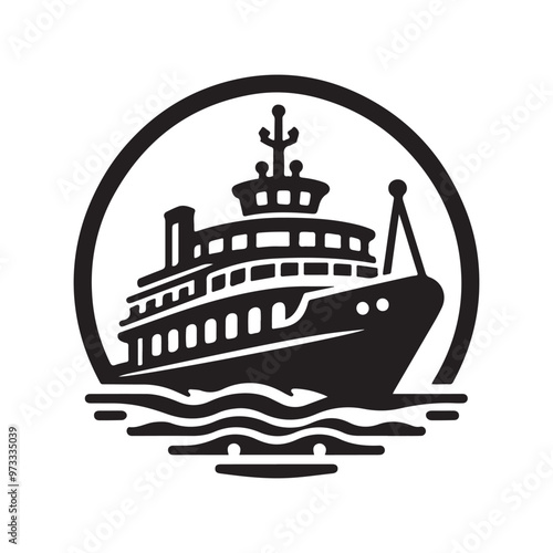 Professional Electric Ferry Silhouette Vector Art for Transportation Projects