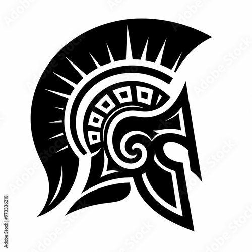 Wallpaper Mural Spartan Warrior Helmet Silhouette Illustration Torontodigital.ca