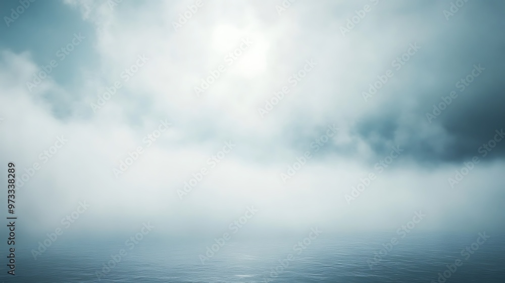 A smooth, flowing mist background with a clear, calm area for text