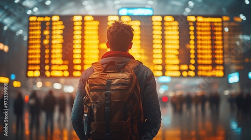 Business traveler navigating the airport terminal