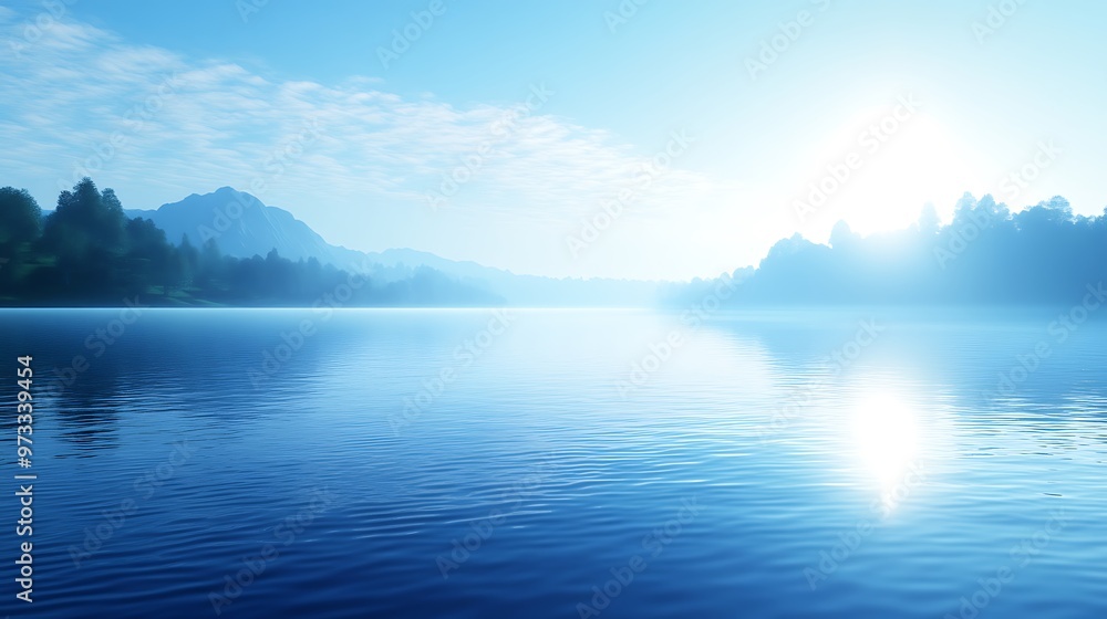 Fototapeta premium A smooth, flowing river background with a calm, open space for text