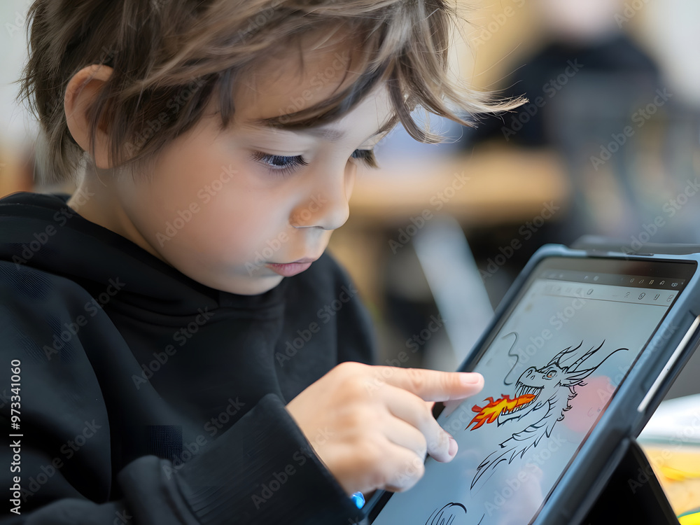 Niño usando una tableta digital
Niño usando una tableta digital