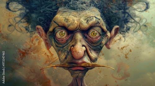 Surreal Fantasy Creature Portrait: Whimsical and Creepy Digital Art