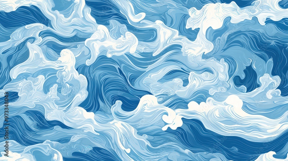 A dynamic pattern that captures the movement and beauty of ocean waves, ideal for designs that evoke the natural rhythm and flow of the sea. A dynamic pattern that captures the movement and beauty of ocean waves, ideal for designs that evoke the natural rhythm and flow of the sea.