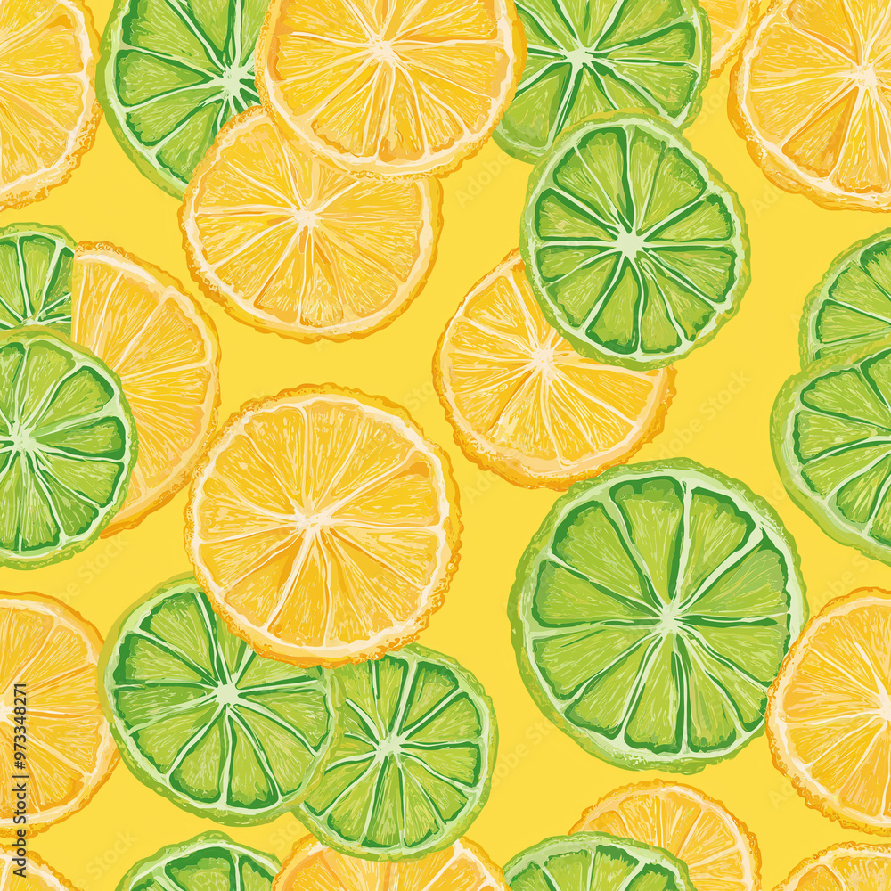 Lemon and lime seamless fruit pattern Lemon and lime seamless fruit pattern